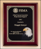 8 X 10 Rosewood piano-finish plaque with eagle head plate