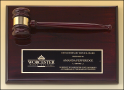 9" X 12" Rosewood stained piano finish gavel plaque