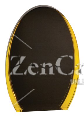 OCJLOV7BKG - 8" Black/Gold Acrylic Luminary Oval - Click Image to Close