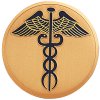 Caduceus, 2 Inch Etched Enameled