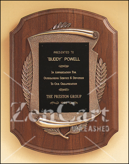 11" X 15" American walnut Airflyte plaque with Black plate - Click Image to Close