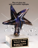 OCT2199 - Blue Art Glass Star Award