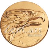 Eagle Head 2" Stamped Medallion