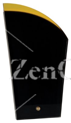OCJSL38BKG - 8" Black/Gold Acrylic Silhouette Deco - Click Image to Close
