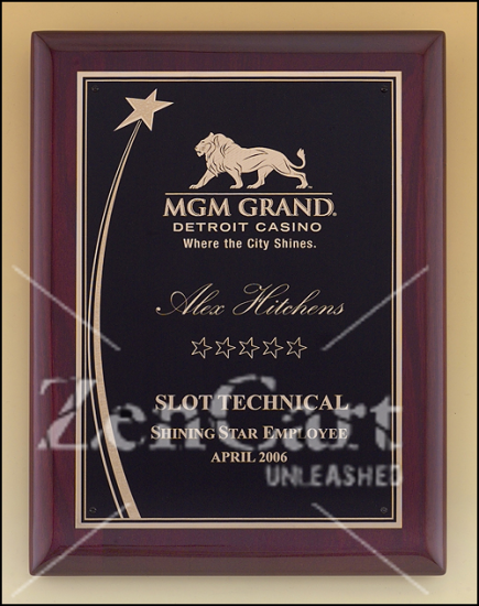 9" X 12" Rosewood stained finish board, shooting star accent - Click Image to Close