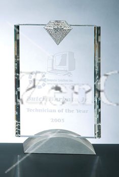 OCPRCLD01 - Vertical Luxury Diamond Award - Click Image to Close