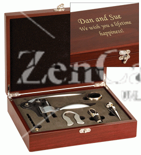 OCWTL02 - Rosewood Finish 5 Piece Wine Gift Set - Click Image to Close