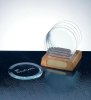 OCPRGH003 - Circle Glass Coaster Set and Wood Base