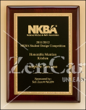 11 x 14 Rosewood piano plaque featuring a gold florentine border
