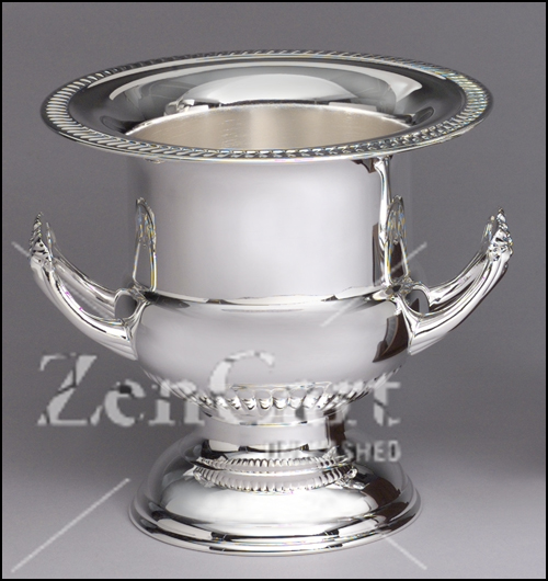 8 1/2" Silver-plated brass wine cooler - Click Image to Close