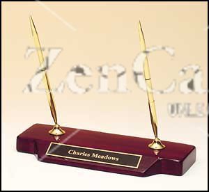 OCT503 - Double Pen Set on Rosewood Base - Click Image to Close