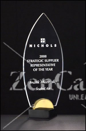 4" X 9 3/4" Flame Series 3/8" Thick Acrylic Award - Click Image to Close