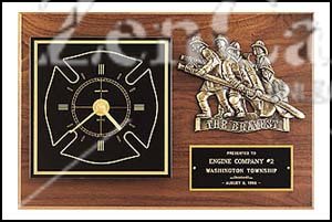 12 X 18 Firematic Award with Antique Bronze Finish Casting - Click Image to Close