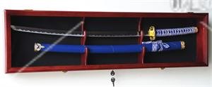 Cherry Deep 1 Sword and Scabbard Display Case Cabinet - Click Image to Close