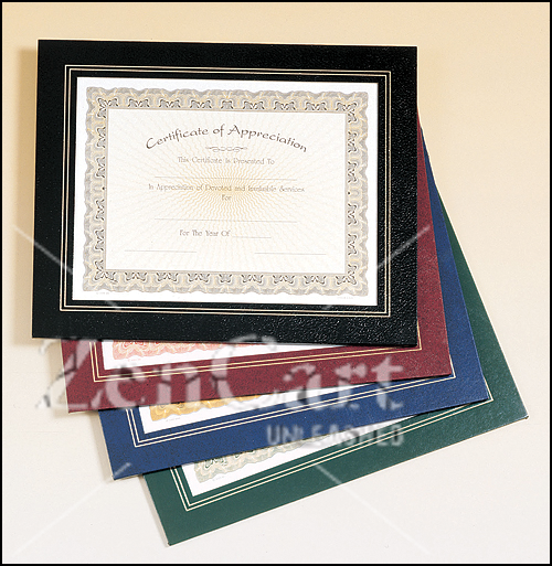 10 3/4" X 13" Blue Leatherette Frame Certificate Holder - Click Image to Close