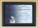 11" X 14" Black glass certificate plaque