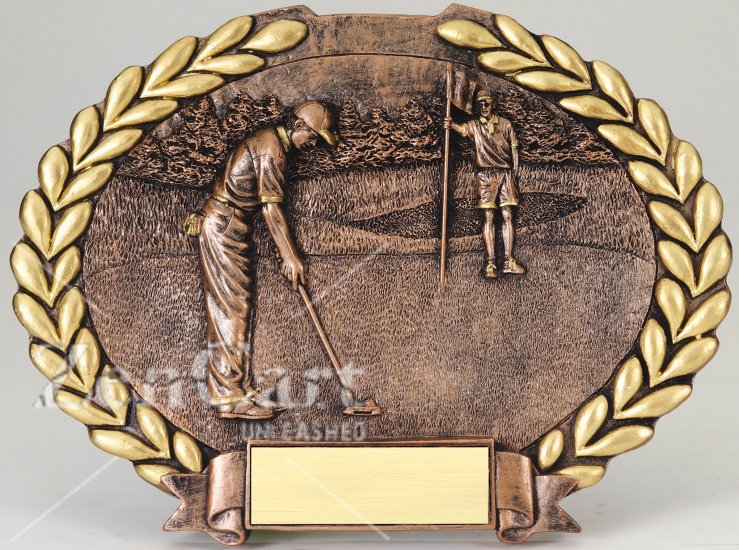 OCROP717B - Resin Oval Golf Award - Click Image to Close