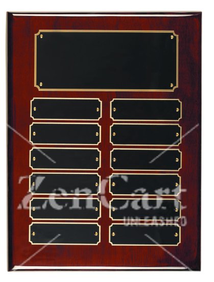 9" X 12" Rosewood Finish Perpetual Plaque - Click Image to Close
